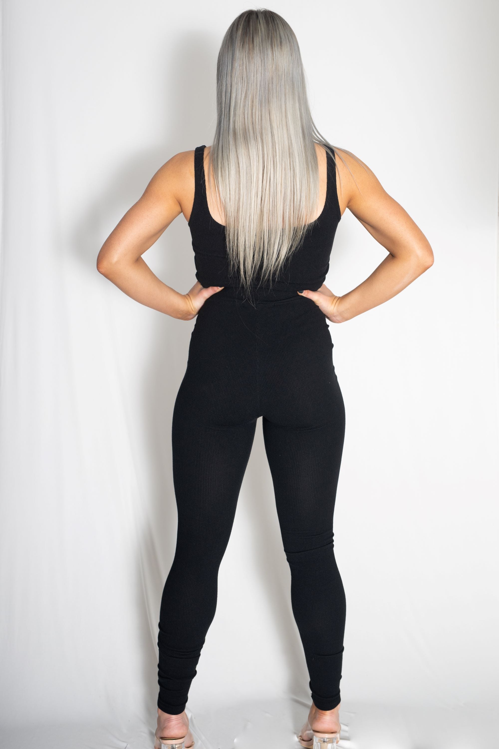 Zammi CROP TOP WITH CARDIGAN AND LEGGINGS in Brown - Product Image