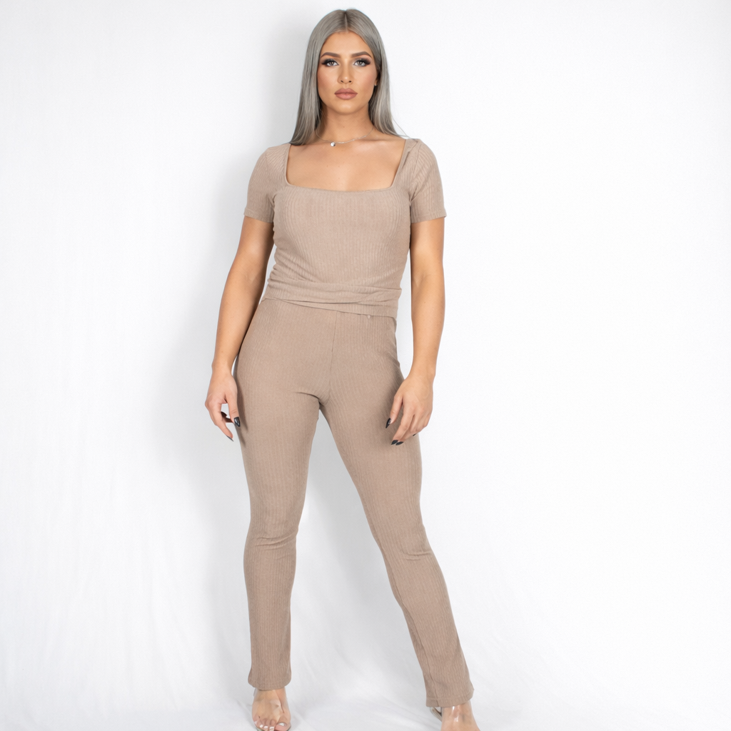 Zammi WAIST TYPE JUMPSUIT in Sand - Front View