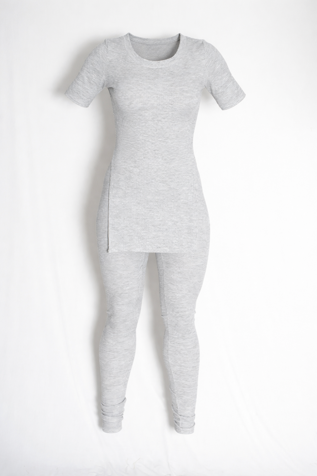 Zammi 2 PIECE SIDE SPLIT TOP WITH LEGGINGS in Grey - Product Image